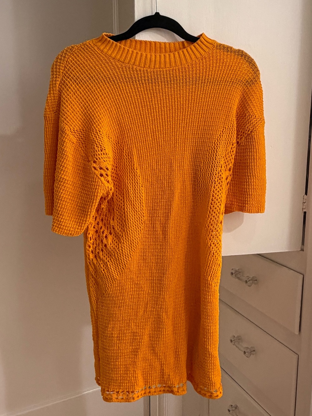 Orange Short-Sleeve Knit cover up